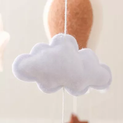 Karuzelka do Łóżeczka Dziecięcego Boho Naturalne Drewno z pałąkiem Balon