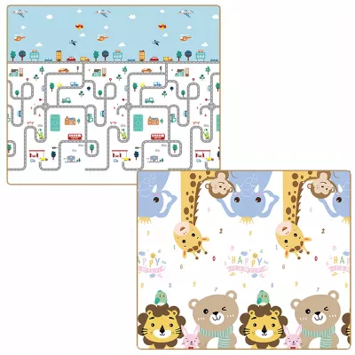 Dwustronna Mata piankowa edukacyjna składana dla dzieci duża 180x200 cm