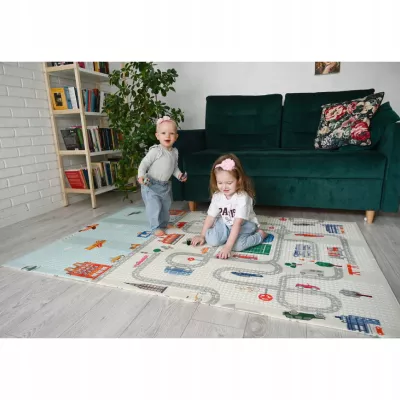 Mata dwustronna piankowa edukacyjna składana dla dzieci duża 150x180 cm