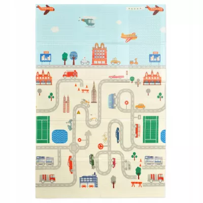 Dwustronna Mata piankowa edukacyjna składana dla dzieci duża 180x200 cm