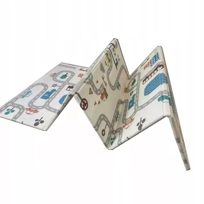 Dwustronna Mata piankowa edukacyjna składana dla dzieci duża 180x200 cm