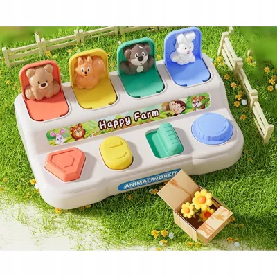 Interaktywna zabawka edukacyjna wyskakujące zwierzątka Pop-up 18m+