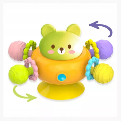 Zestaw grzechotek z przyssawką|spinnery sensoryczne misie dla niemowląt