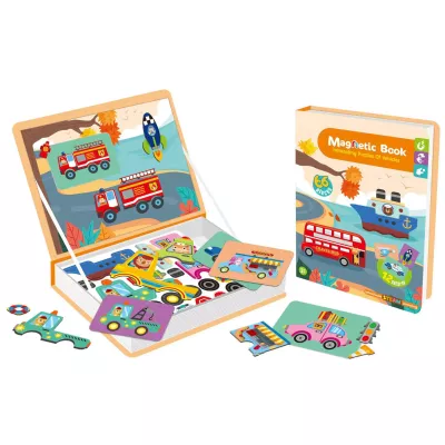 Układanka magnetyczna Montessori dla dzieci środki transportu puzzle