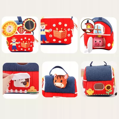 Zestaw Montessori 7w1 Farma Sensoryczna Domek 6-12 m+ dla dzieci