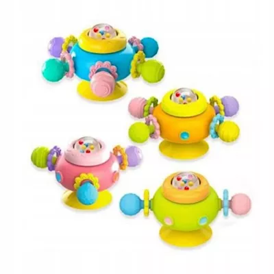 Zestaw grzechotek z przyssawką spinnery sensoryczne dla niemowląt