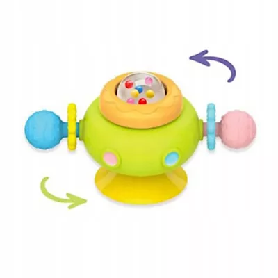 Zestaw grzechotek z przyssawką spinnery sensoryczne dla niemowląt