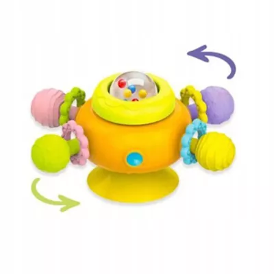 Zestaw grzechotek z przyssawką spinnery sensoryczne dla niemowląt