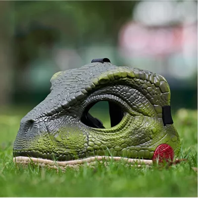 Maska dinozaur T-rex z dźwiękiem ruchoma paszcza bal kostium dla dzieci