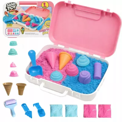 Piasek Kinetyczny dla dzieci Magiczny lodziarnia 1kg lody Foremki 3+