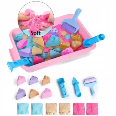 Piasek Kinetyczny dla dzieci Magiczny cukiernia babeczki 1,5 kg Foremki 3+