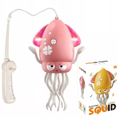 Tańcząca Ośmiornica USB - Zabawka Interaktywna z Muzyką i LED + Wędka