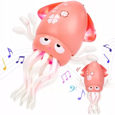 Tańcząca Ośmiornica USB - Zabawka Interaktywna z Muzyką i LED + Wędka