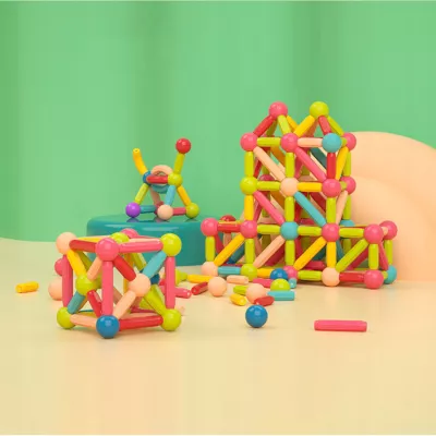 Klocki Magnetyczne Konstrukcyjne dla dzieci zestaw edukacyjny 64 el.