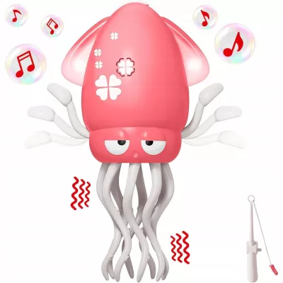 Tańcząca Ośmiornica USB - Zabawka Interaktywna z Muzyką i LED + Wędka