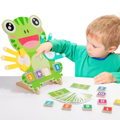Drewniana Żabka Montessori do Nauki Liczenia Nauka przez Zabawę dla dzieci