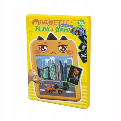 Tablica magnetyczna do rysowania dla dzieci układanka auta pojazdy pisak