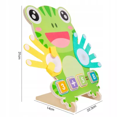 Drewniana Żabka Montessori do Nauki Liczenia Nauka przez Zabawę dla dzieci
