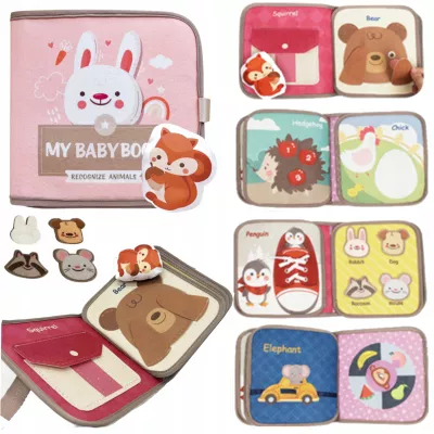 Książeczka filcowa dla dzieci tablica manipulacyjna rzepy Montessori