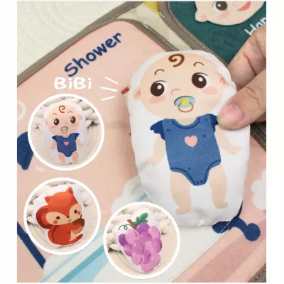 Książeczka filcowa dla dzieci odczepiane elementy rzepy Montessori tablica