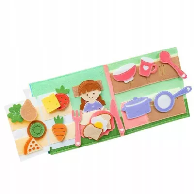 Cicha Książeczka dla dzieci Tablica Manipulacyjna Montessori Filc akcesoria