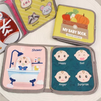 Książeczka filcowa dla dzieci odczepiane elementy rzepy Montessori tablica