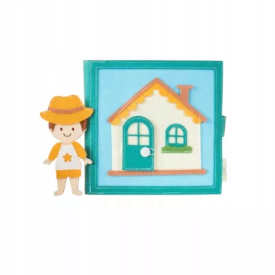 Cicha Książeczka dla dzieci Tablica Manipulacyjna Montessori Filcowa dom