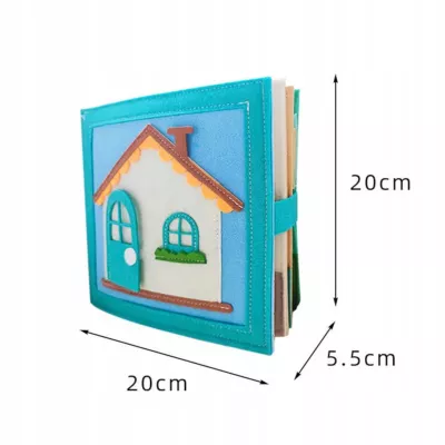 Cicha Książeczka dla dzieci Tablica Manipulacyjna Montessori Filcowa dom