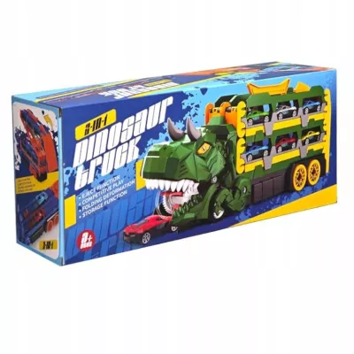 Ciężarówka Dinozaur Tor Wyścigowy zjeżdżalnia 6 Aut resoraki dla Dzieci