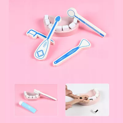 Zestaw Lekarski Mały Doktor XXL Apteczka Dentysta 3+ drewniane elementy