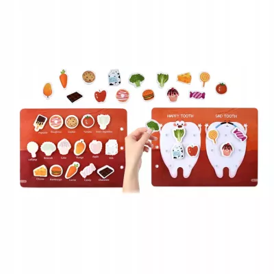 Cicha Książeczka Montessori Żywność na rzepy DIY Edukacyjna dla dzieci