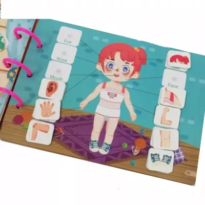 Cicha Książeczka Montessori Żywność na rzepy DIY Edukacyjna dla dzieci