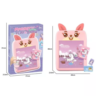 Tablica magnetyczna do rysowania dla dziewczynki układanka jednorożec pisak