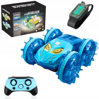 Samochód zdalnie sterowany JEŹDZI PO WODZIE terenowy AMFIBIA Niebieski