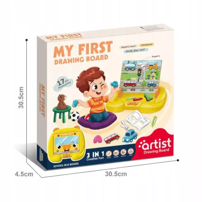 Tablica Magnetyczna Edukacyjna do rysowania dla dzieci układanka pojazdy