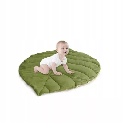 Mata edukacyjna dla niemowląt sensoryczna Liść z pałąkami i grzechotkami