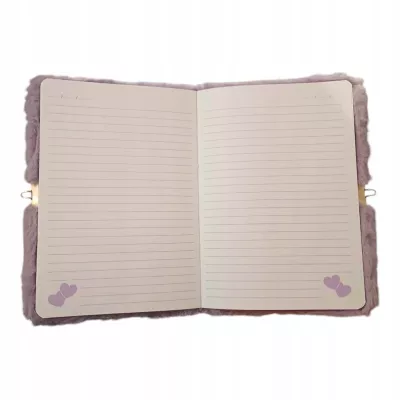Pluszowy Pamiętnik A5 Na Kluczyk Sekretny Notes Dziennik Fioletowy