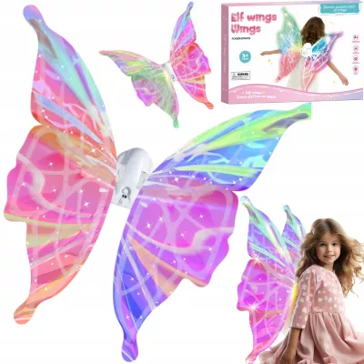 Świecące skrzydła motyla LED bajkowe skrzydełka dla małych wróżek strój