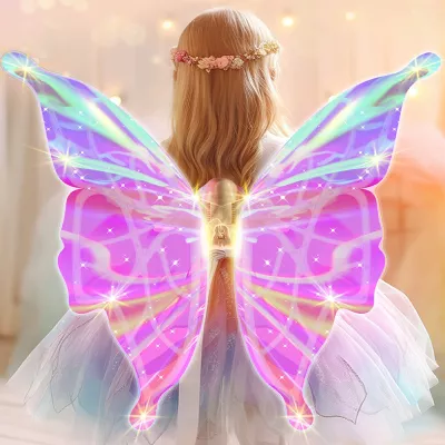 Świecące skrzydła motyla LED bajkowe skrzydełka dla małych wróżek strój