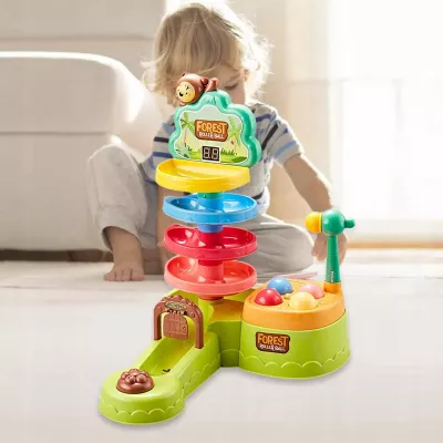 Interaktywna Zjeżdżalnia Tor dla Kulek Motyw Dżungla, Dźwięki i Licznik