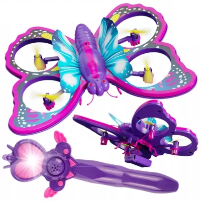 Zdalnie sterowany fioletowy motyl RC latający pilot różdżka mini dron