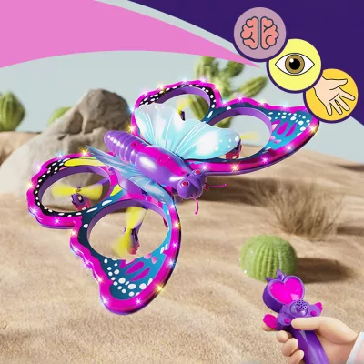 Zdalnie sterowany fioletowy motyl RC latający pilot różdżka mini dron