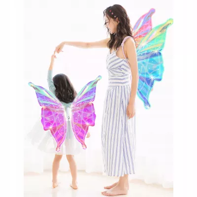 Świecące skrzydła motyla LED bajkowe skrzydełka dla małych wróżek strój