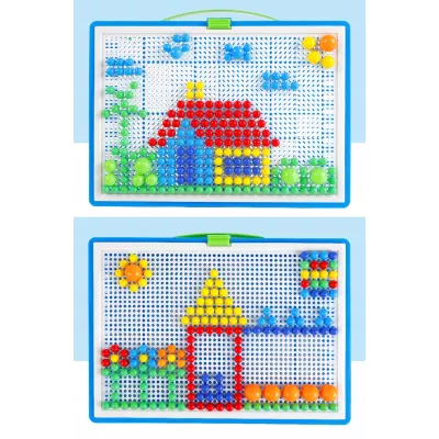 Puzzle pinezki grzybki 296 el. kreatywna układanka 3+ walizka