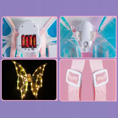 Świecące skrzydła motyla LED bajkowe skrzydełka dla małych wróżek strój