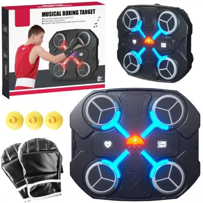 Tarcza Bokserska Muzyczna Bluetooth LED Smart Trening 3 Tryby Czarna