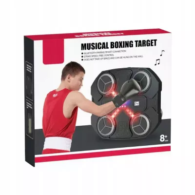 Tarcza Bokserska Muzyczna Bluetooth LED Smart Trening 3 Tryby Czarna