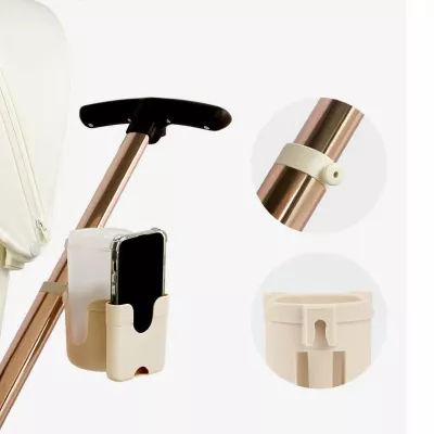 Uniwersalny uchwyt na kubek / butelkę i telefon do wózka dziecięcego beżowy