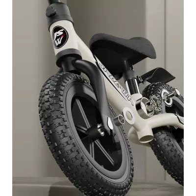 Rowerek biegowy 14" - lekki, wytrzymały, bezpieczny dla dziecka beżowy