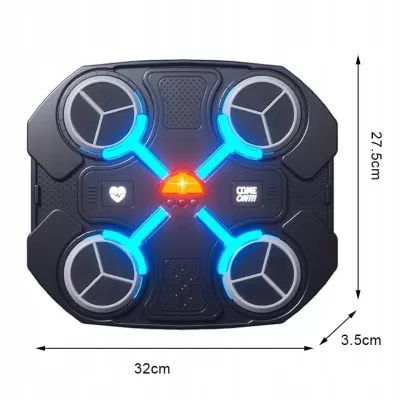 Tarcza Bokserska Muzyczna Bluetooth LED Smart Trening 3 Tryby Czarna
